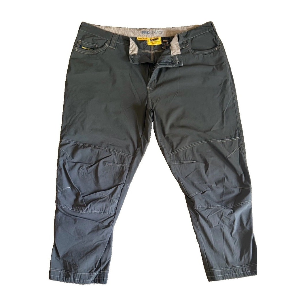Work Pants Mens DEWALT 48/REG Gray Madison ProStretch Water Resistant Trousers